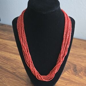 Real Red Coral Necklace - Vintage 50s 60s 70s